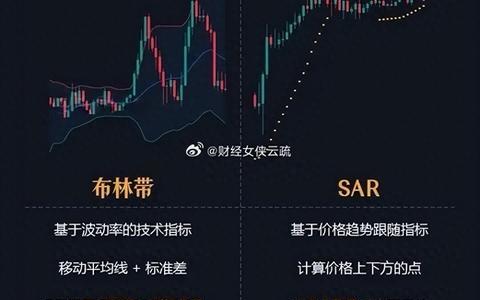 这张图对布林带和SAR这两种常见的技术指标进行了对比。